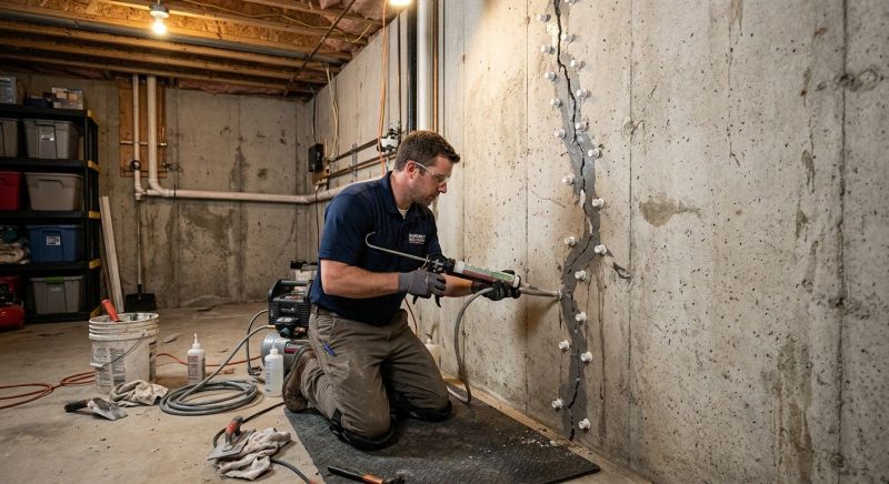 Basement Crack Repair in Mansfield, MA
