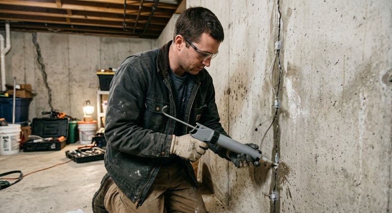 Basement Crack Repair in Mansfield, MA