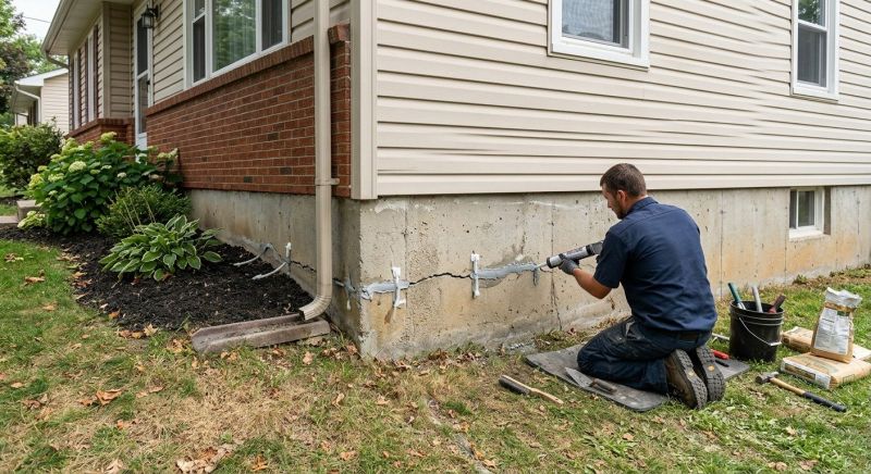 Cracked Foundation Repair in Holliston, MA