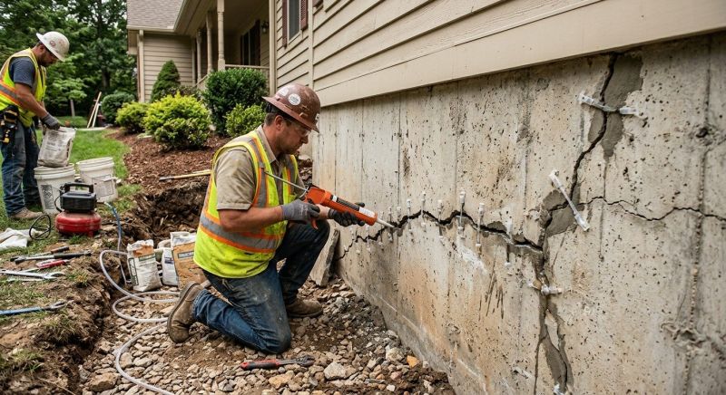 Cracked Foundation Repair in Warwick, RI