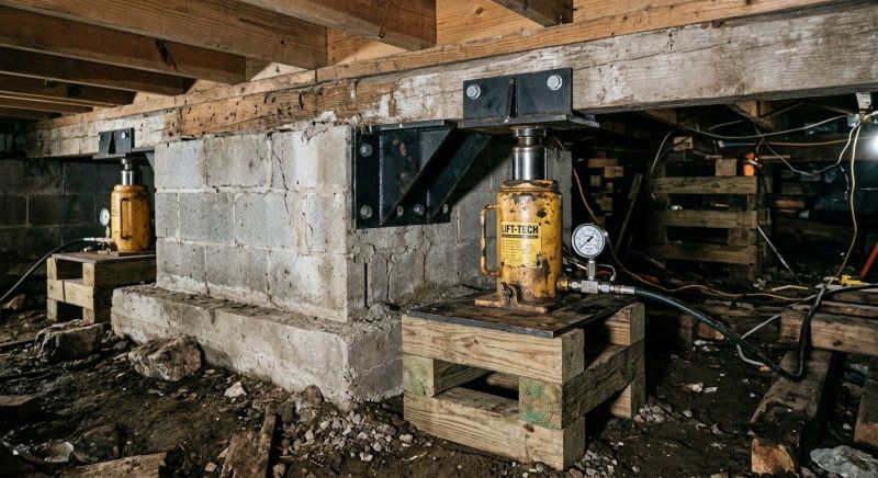 Foundation Jacking in Newton Center, MA