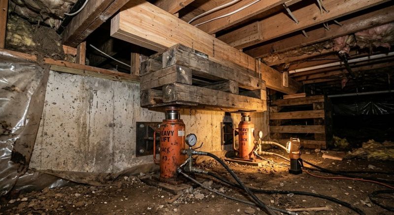Foundation Jacking in Wayland, MA