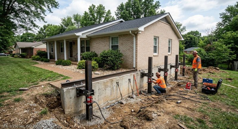Foundation Pier Leveling in Mansfield, MA