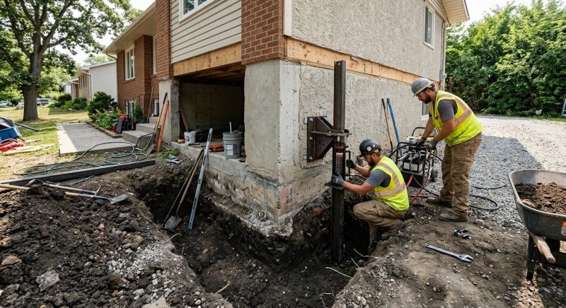 Foundation Pier Repair in Mansfield, MA