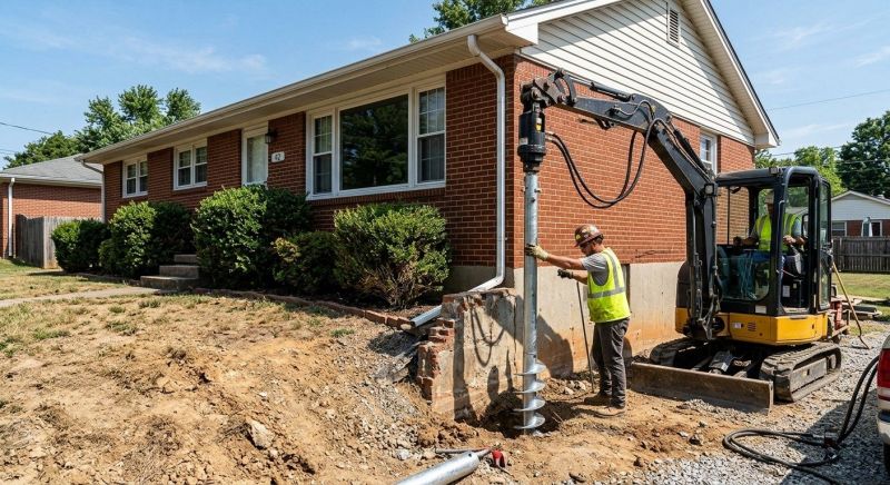 Helical Pile Installation in Mansfield, MA