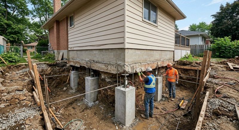 House Underpinning in Mansfield, MA