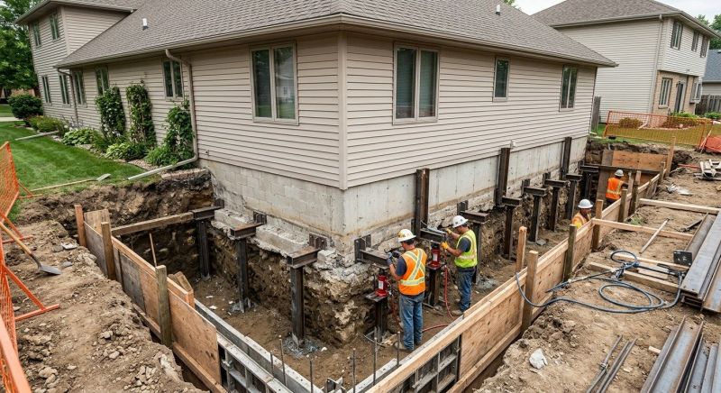 House Underpinning in Mansfield, MA